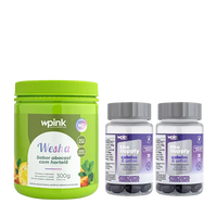 Kit Wpink Wesha chá verde e abacaxi + 2 cabelos e unhas