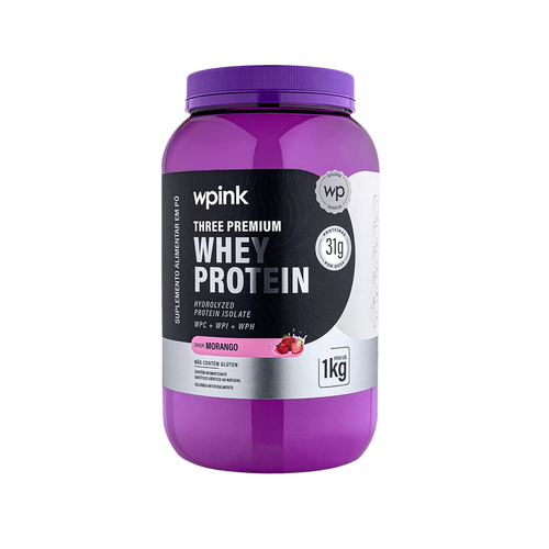 Three Premium Whey Protein Morango 3W - (1kg)